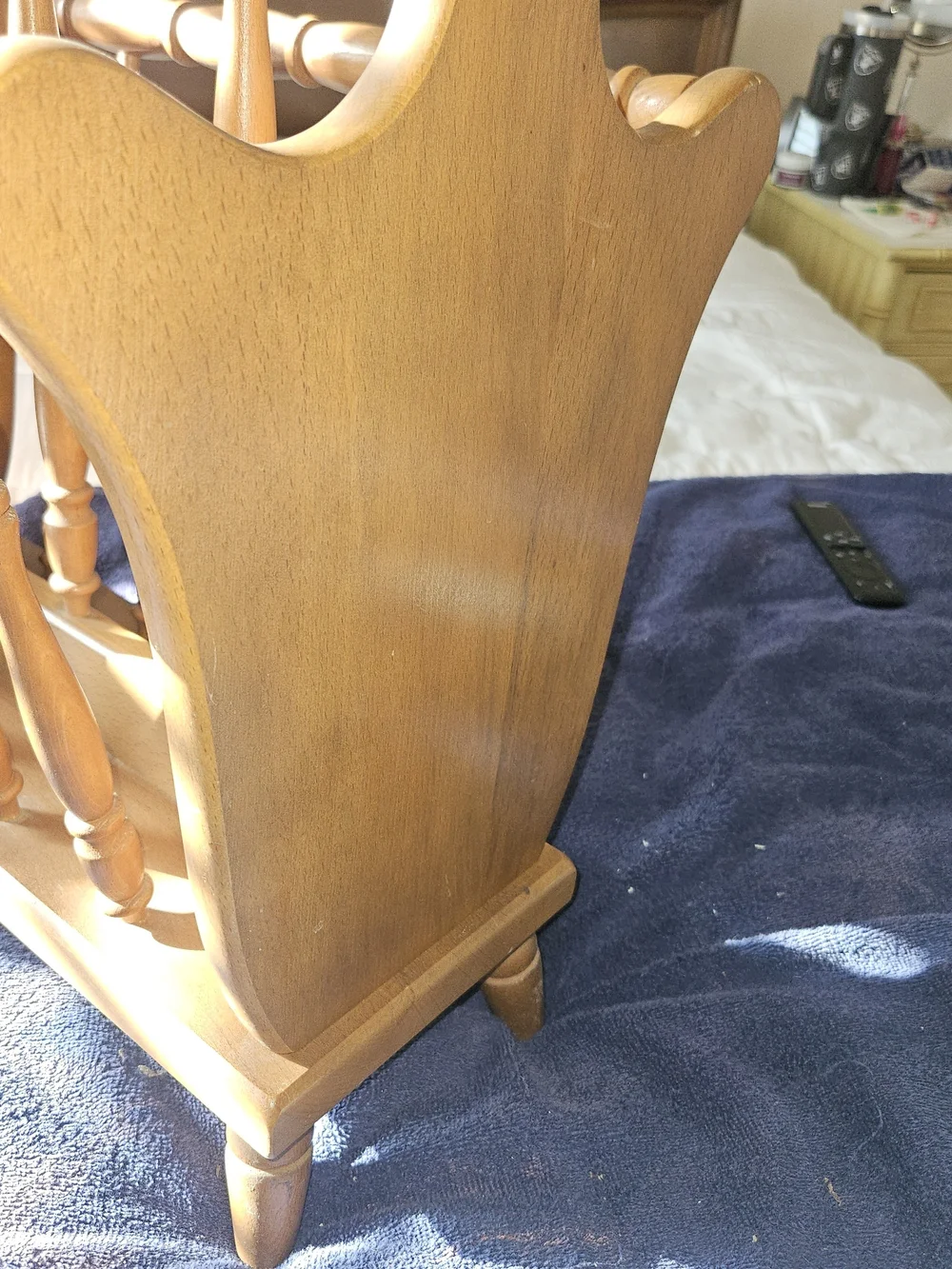 Classic Wooden Magazine Holder in Brown
